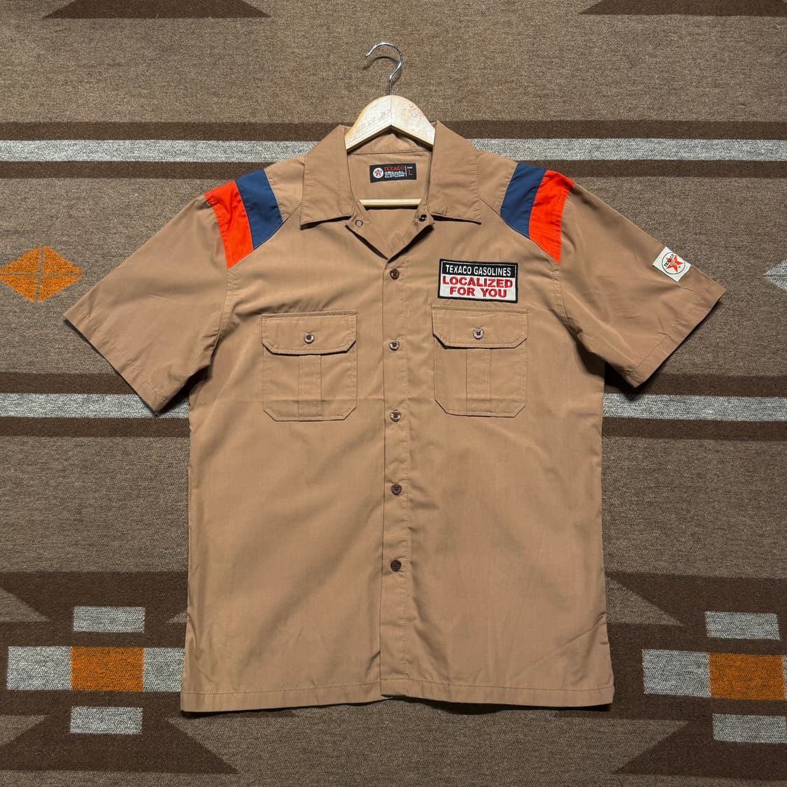 USA TEXACO 텍사스 웨스턴 반팔 셔츠 L 상품이미지1