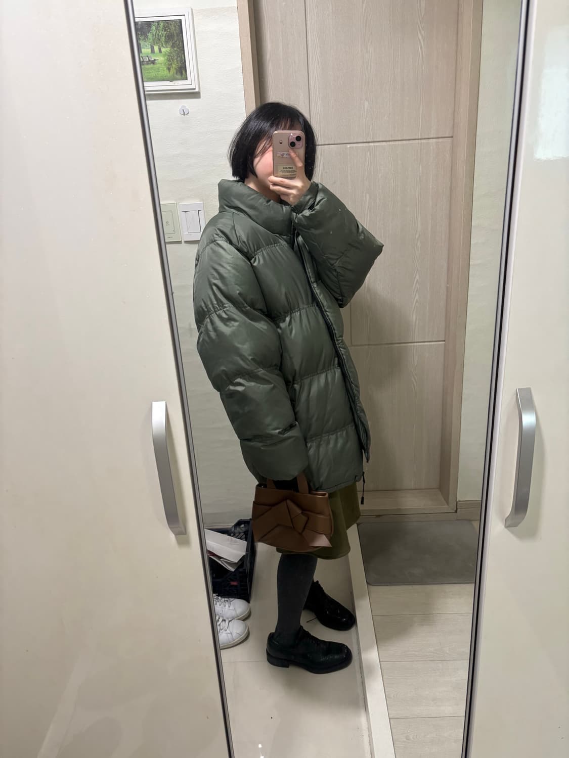 빈티지 카키패딩 상품이미지1