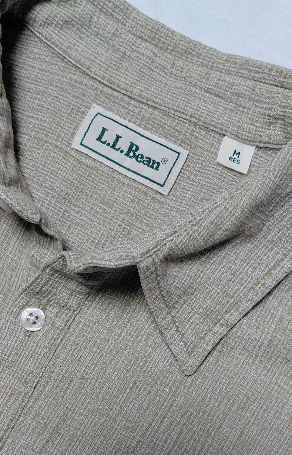 [100] L.L.Bean 빈티지 코튼 리넨 풀오버 반팔 셔츠 (베이지) 상품이미지4