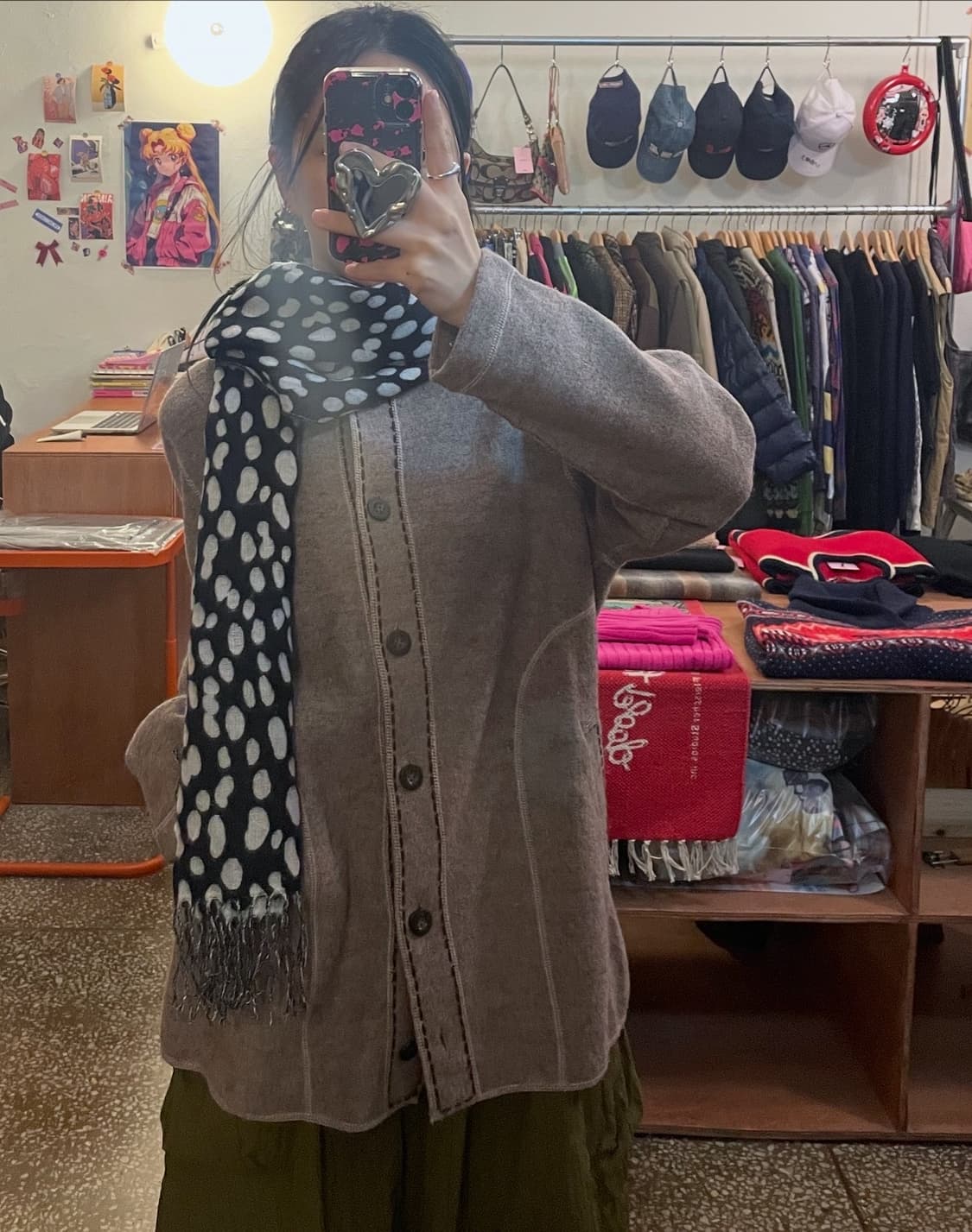 베이지 스티치 울100% 가디건 [무배] 상품이미지2