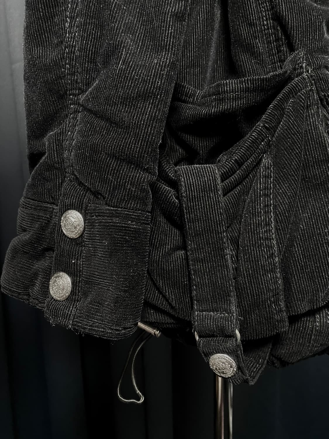 고스 펑크 버클 코듀로이 패딩 후드 자켓 코트 일본빈티지 상품이미지5