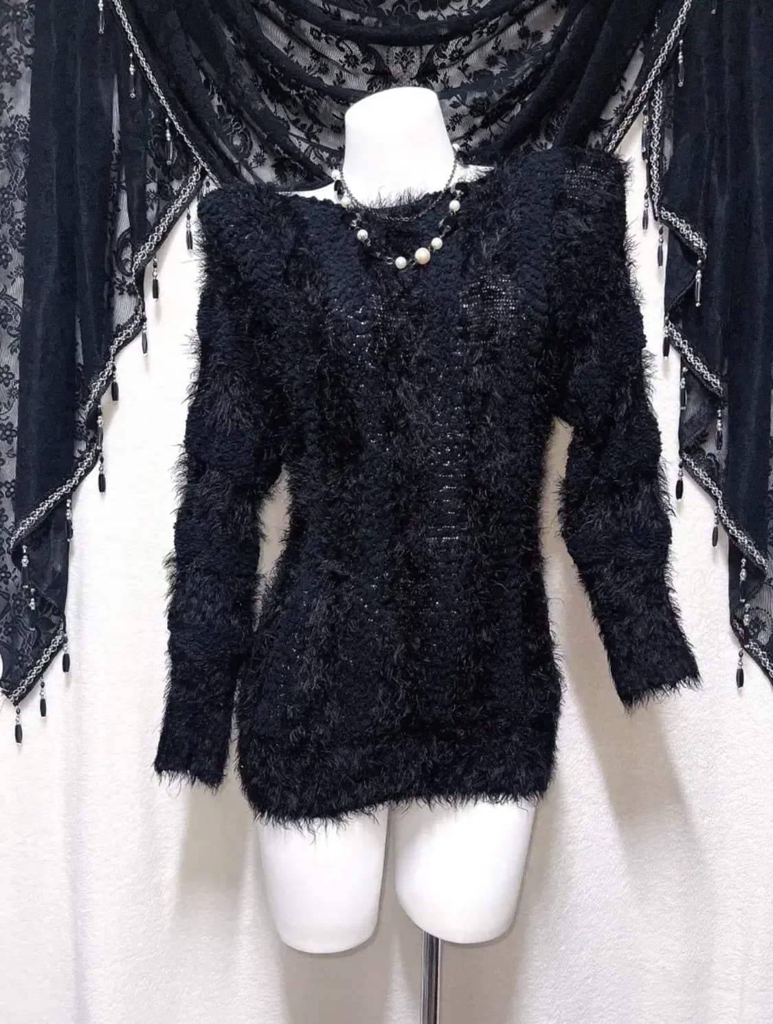 고스 로리 펑크 갸루 블랙 니트 상품이미지4