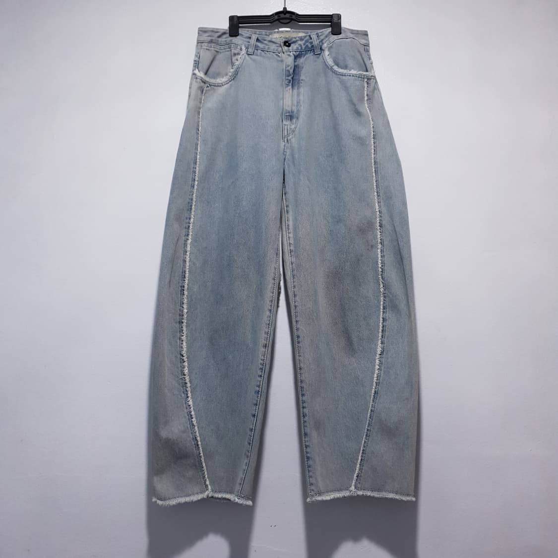 인사일런스 신형 컷오프 커브드 데님 팬츠 청바지 라이트블루 연청 M 33 상품이미지2