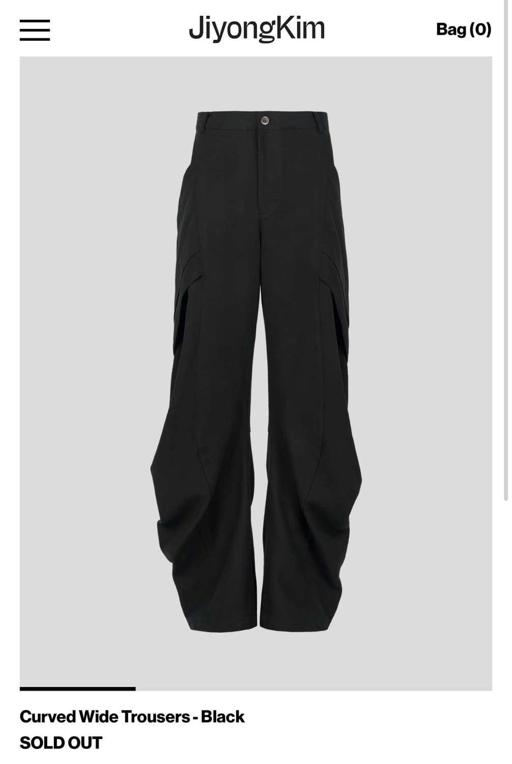 [s] 지용킴 24ss 커브드 와이드 팬츠 상품이미지2