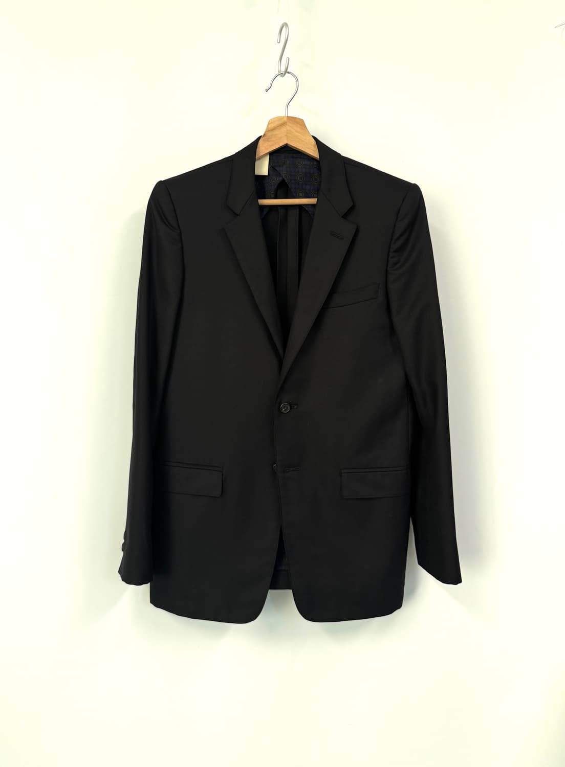 N.HOLLYWOOD 엔할리우드 블랙 투버튼 울 블레이저 자켓 38 상품이미지1