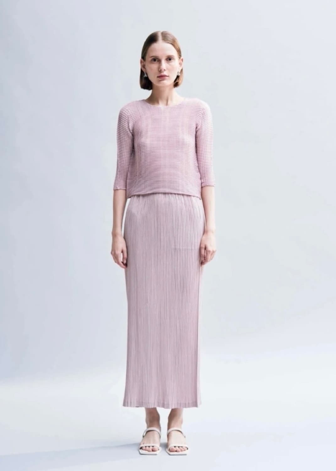 이세이미야케 스트라이프 라이크 핑크 탑 상품이미지2