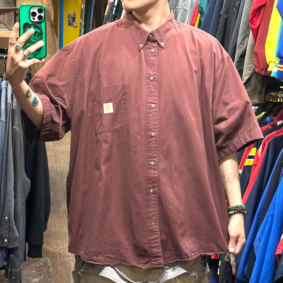 [HI] 칼하트 반팔셔츠 버건디 상품이미지2