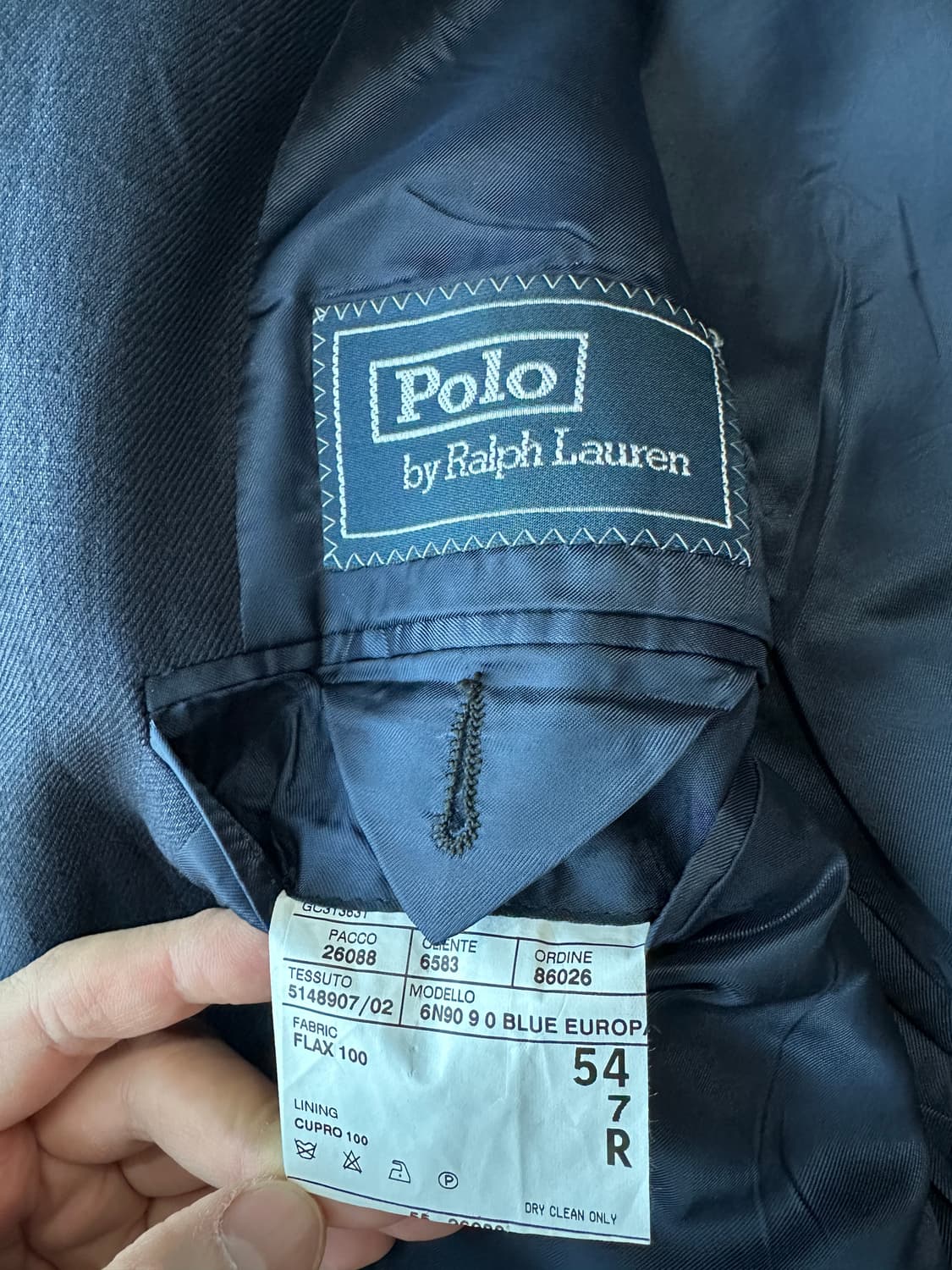 폴로 린넨 네이비 금장 블레이저 44R (Made in Italy) 상품이미지7