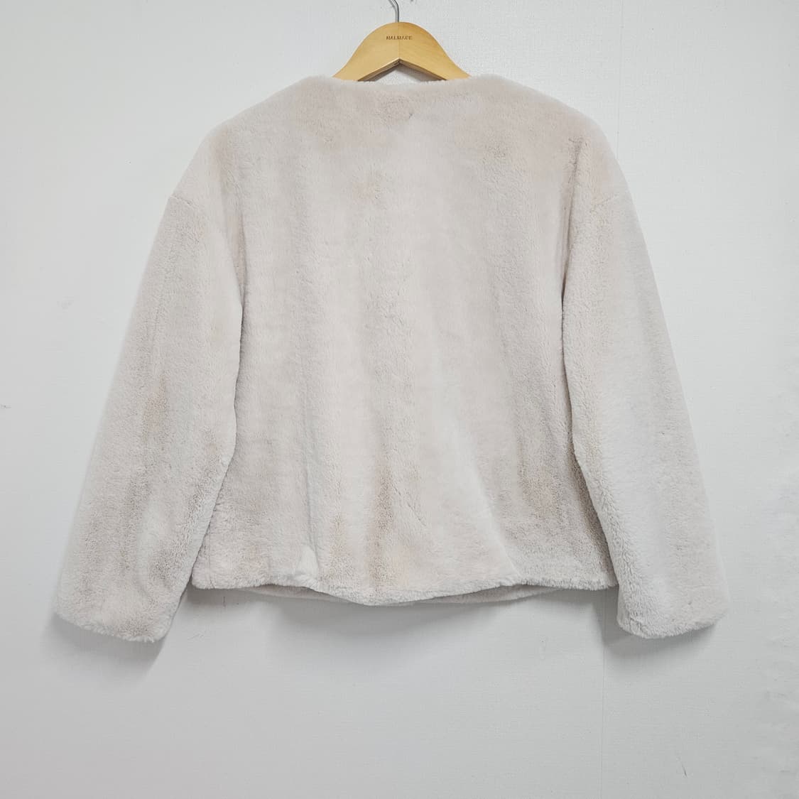 자라 아이보리 트리밍 에코 퍼 자켓 상품이미지2