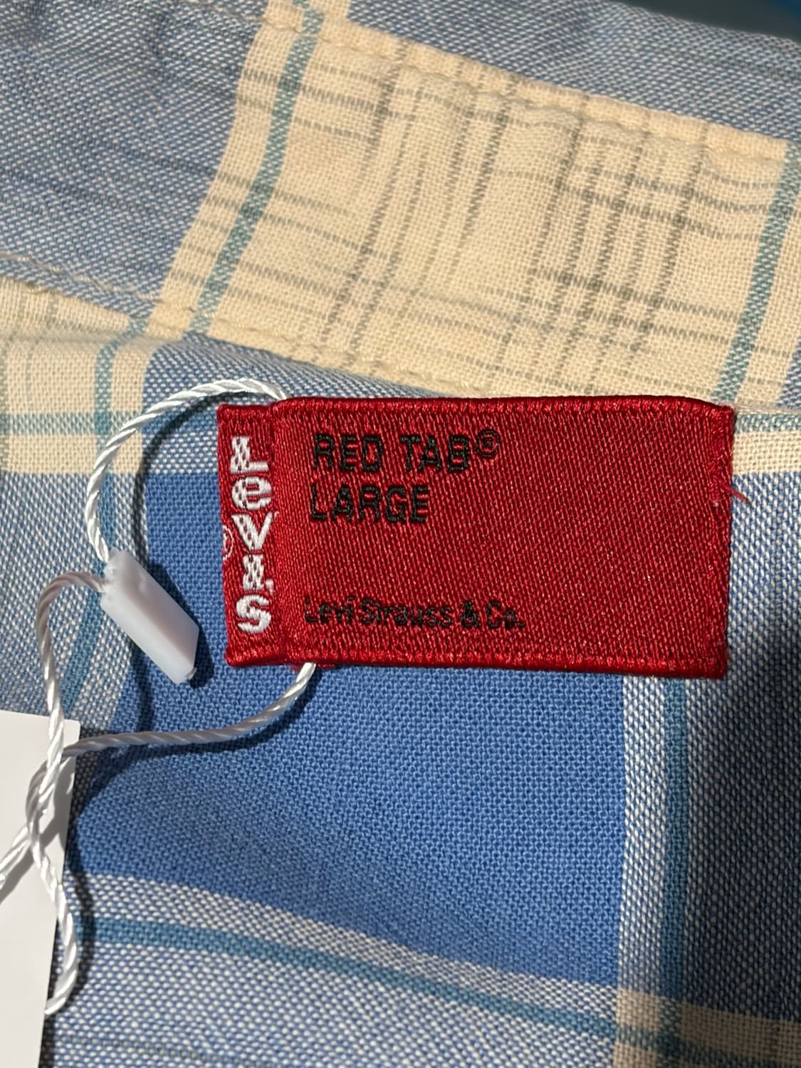Levi's 웨스턴 스카이 블루 체크 반팔 셔츠 L 상품이미지6