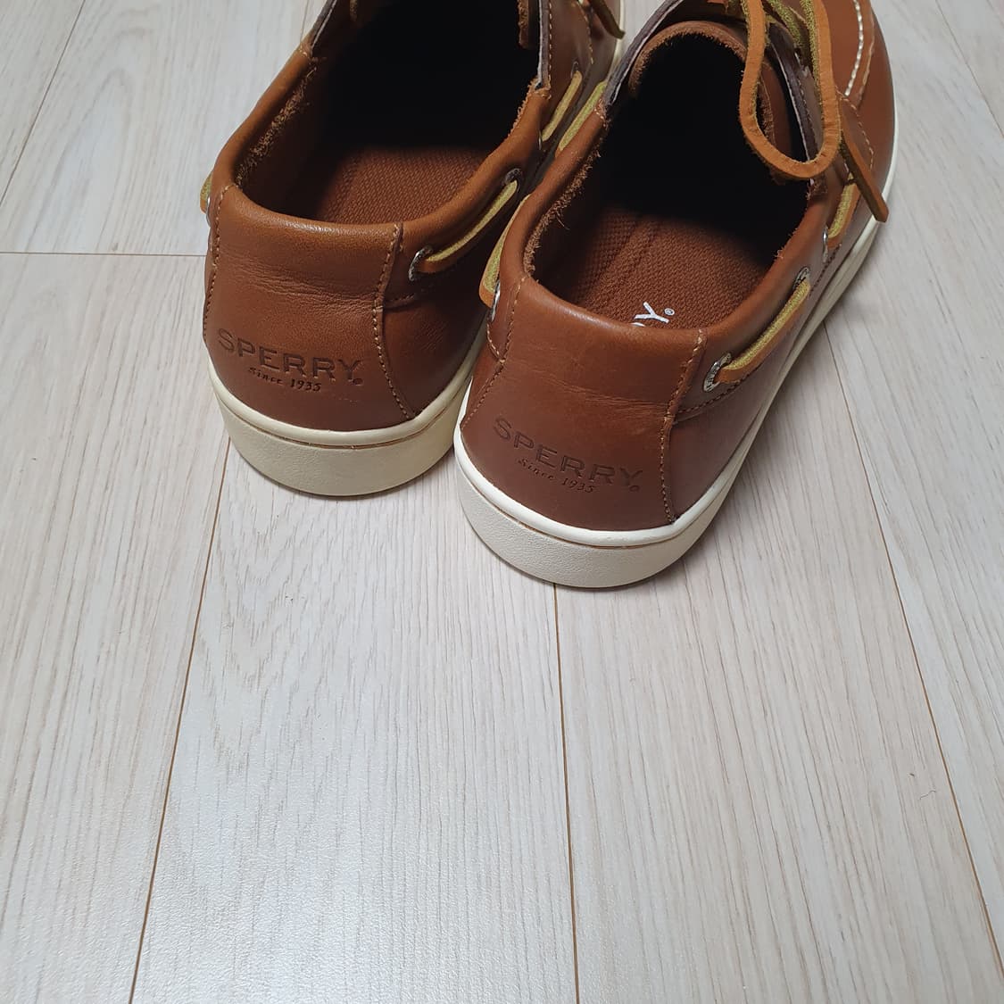 새제품265) 스페리 보트슈즈 구두 로퍼 천연가죽 탄 브라운 Cup 상품이미지8