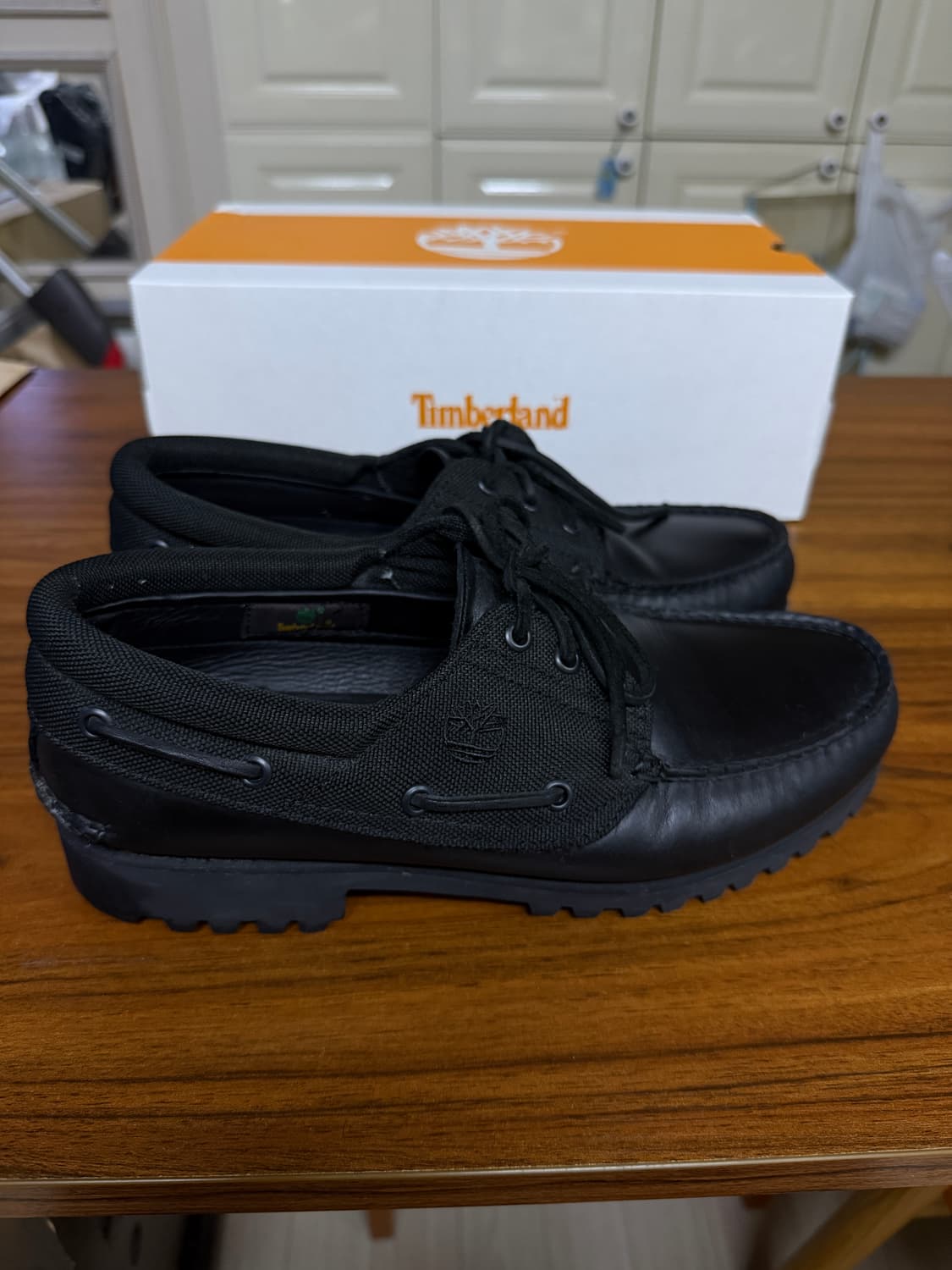 팀버랜드 어센틱 보트슈즈 3아이 올블랙 상품이미지3