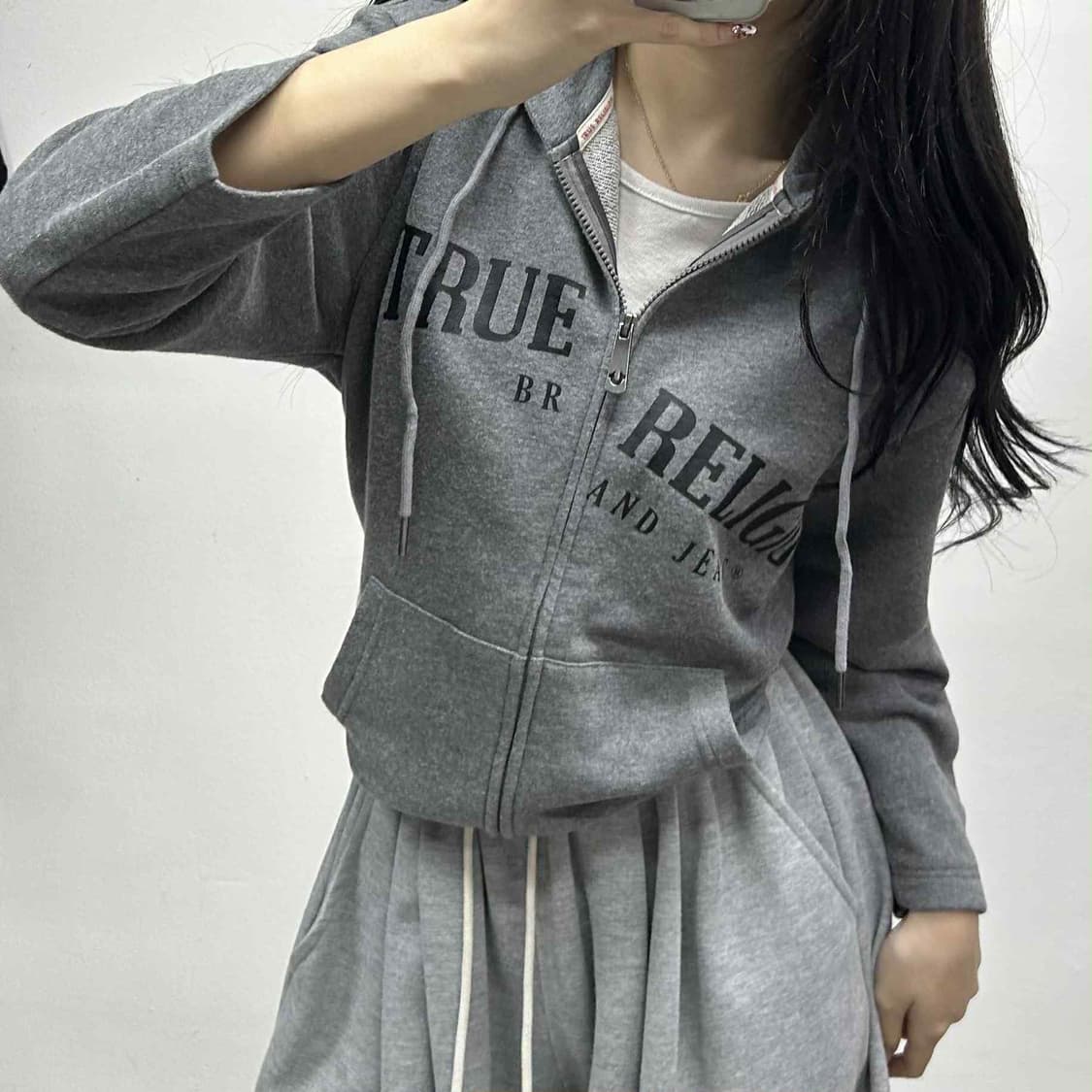 트루릴리젼 그레이 걸즈 스웻 후드집업 희귀져지(95) 상품이미지1