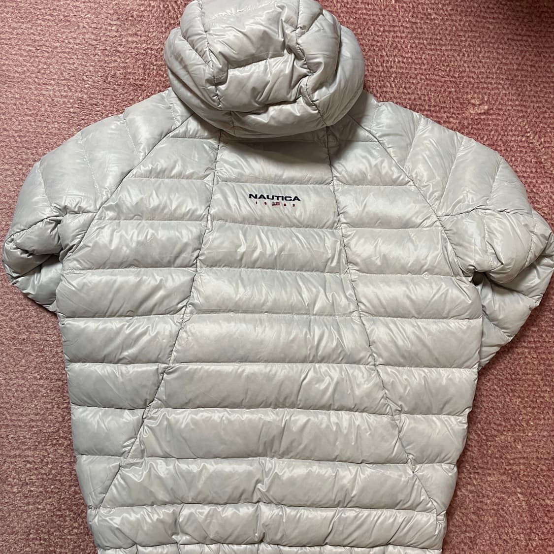 노티카 경량패딩 세일링 후디드 다운 자켓 라이트베이지 상품이미지2