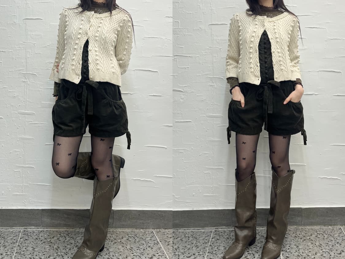creamy perl detail cardigan 상품이미지1