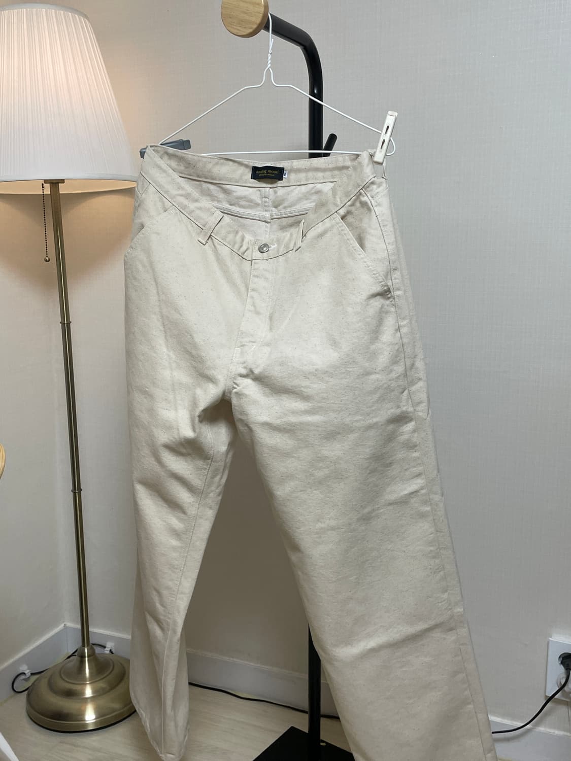 아날로그무드 세미 와이드 데님 팬츠 (크림) 상품이미지2