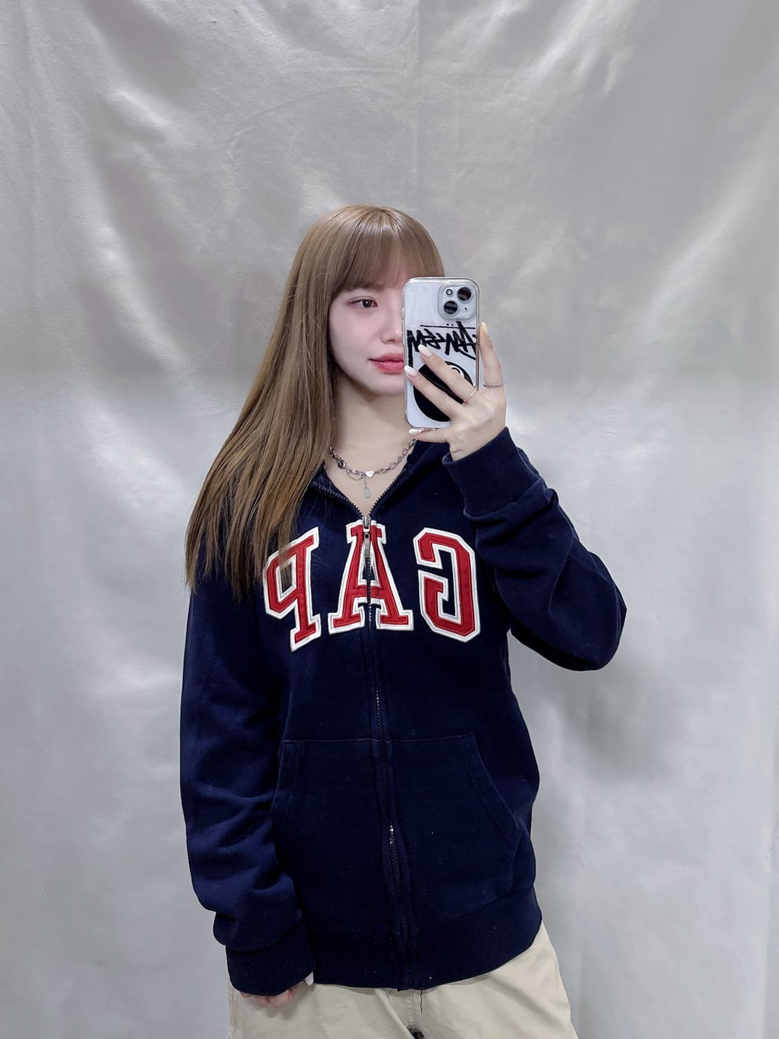 GAP 갭 네이비 빅로고 후드집업  상품이미지2