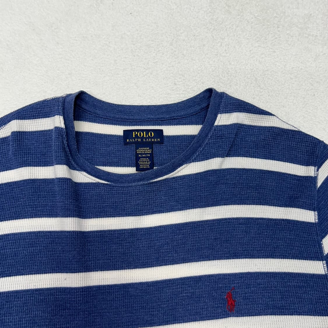 Polo blue stripe waffle T-shirts 상품이미지6