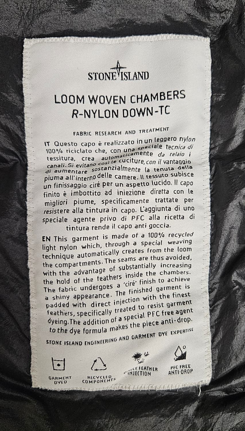 (급처.정품보증서유)스톤아일랜드 25ss 룸우븐 경량패딩 M 새제품 상품이미지8