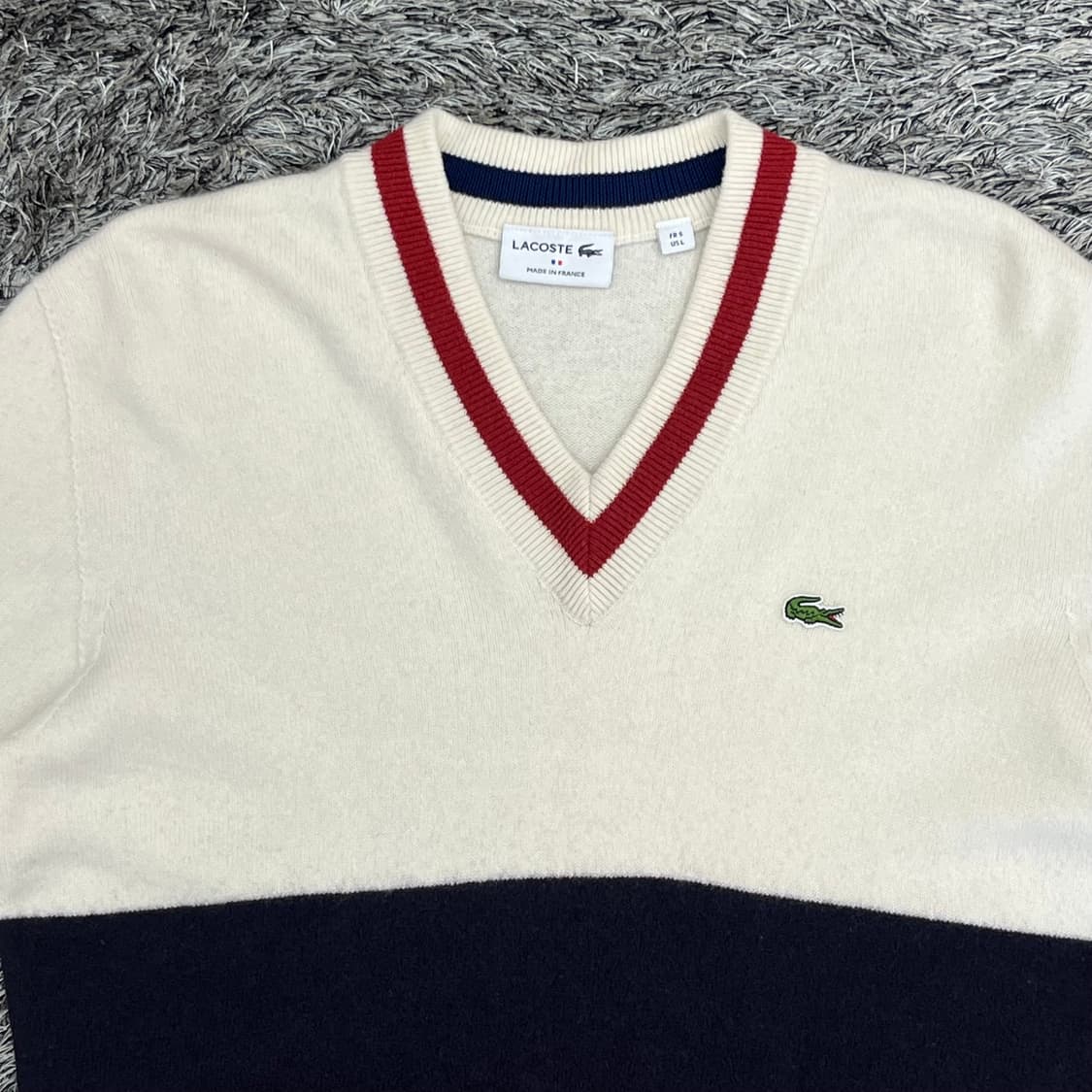 라코스테 남성 울 v넥 니트 (100)made in france 상품이미지2
