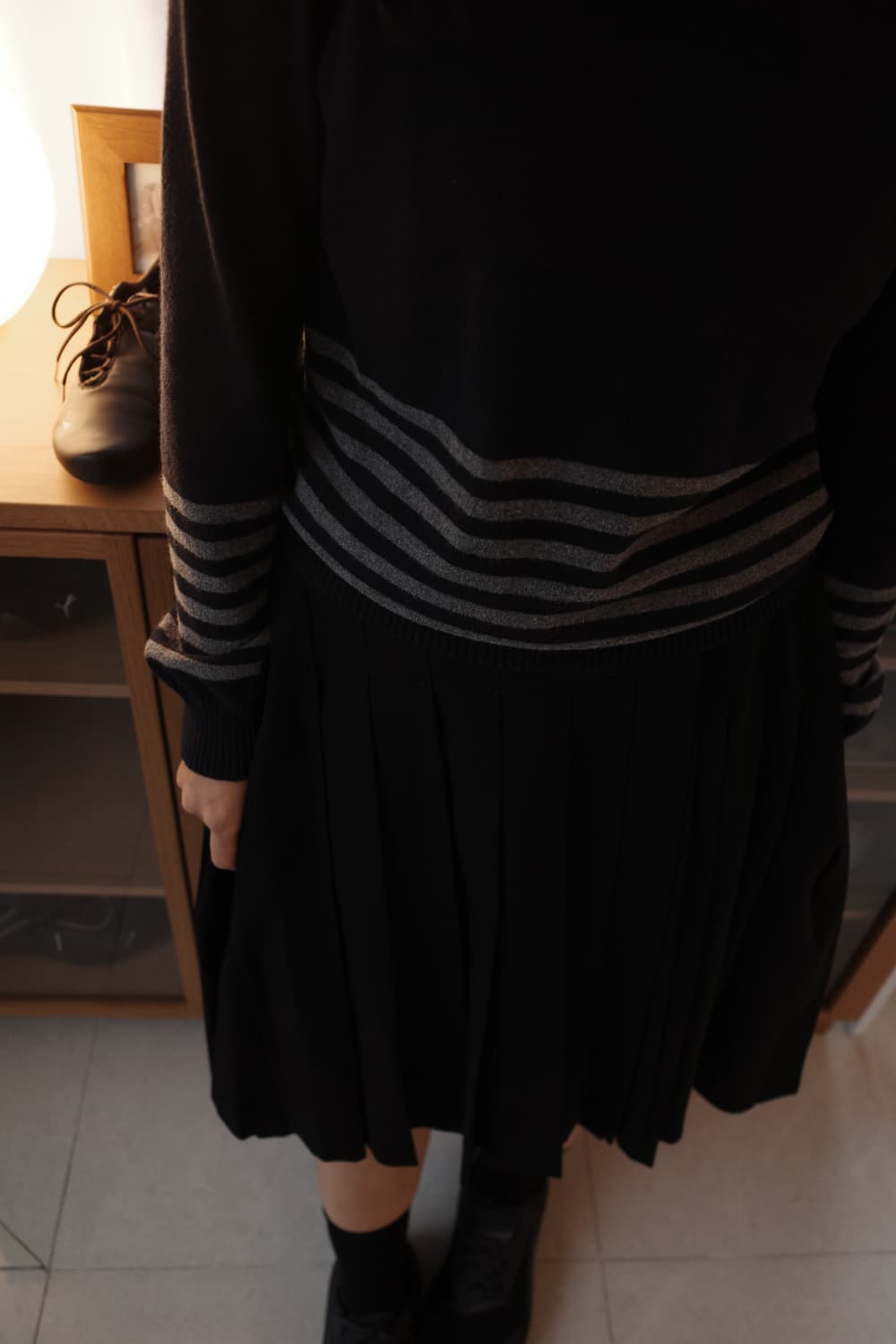 Side button stripe knit top 상품이미지3