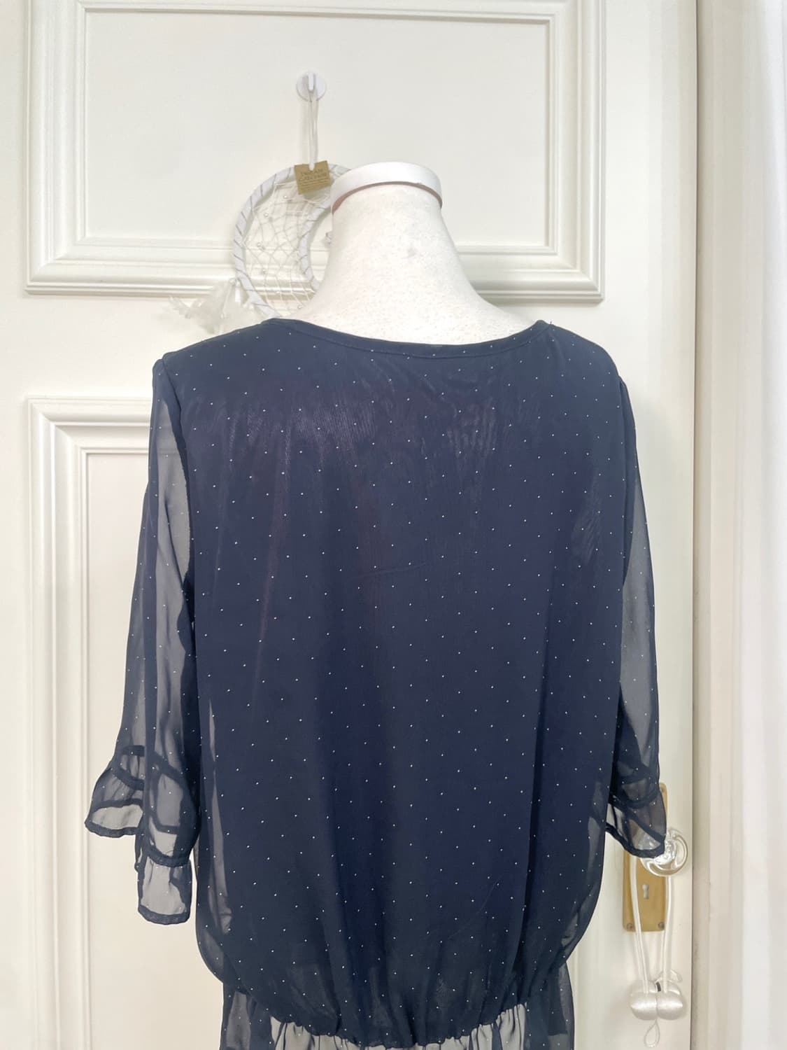 navy dot bow blouse(size-M) 상품이미지4
