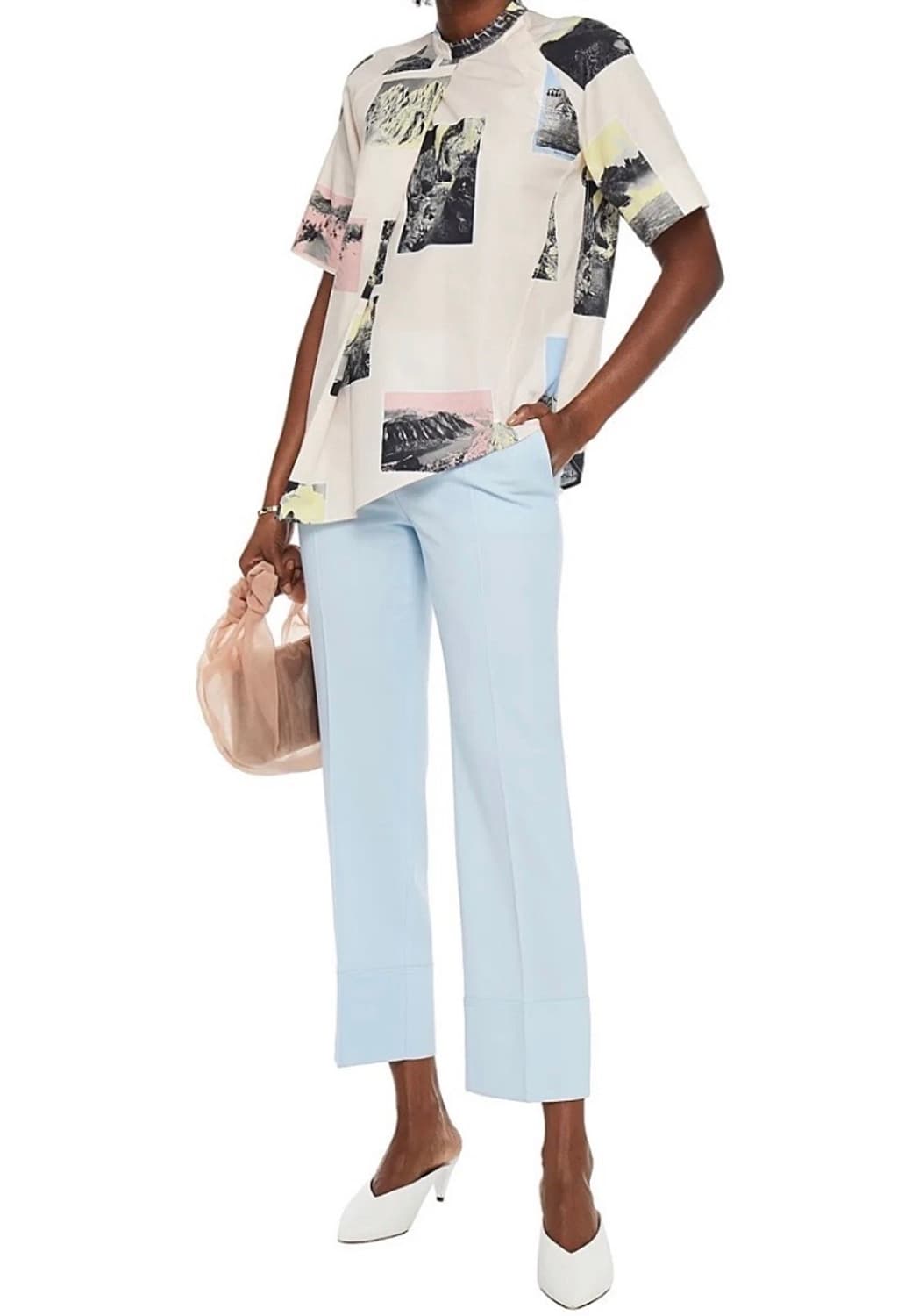 세드릭 찰리어 여성 스카이블루 울 테이퍼드 팬츠 초특가 상품이미지6