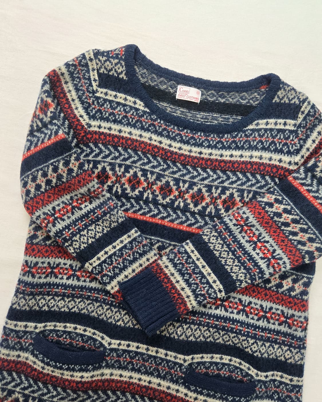 모리걸 페어아일 레트로 니트 원피스 상품이미지3