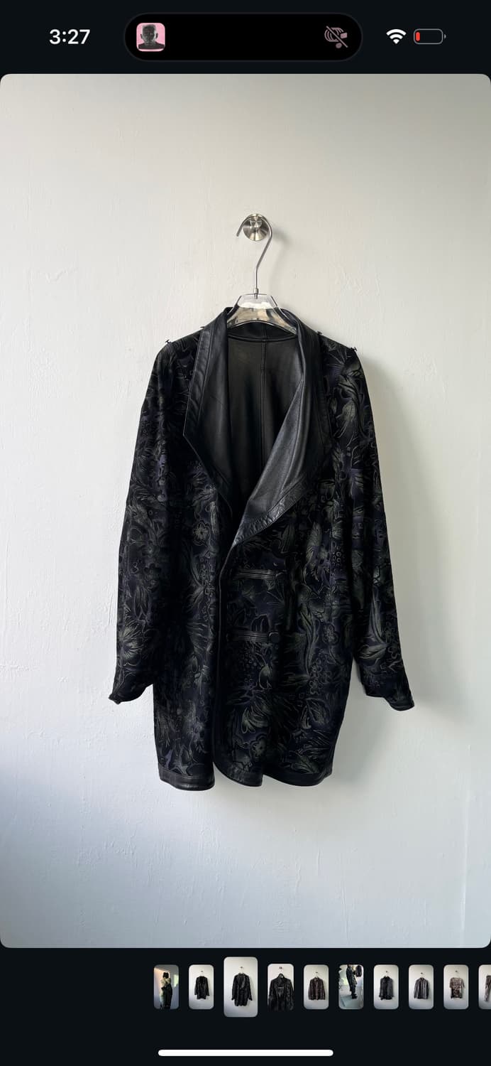 피에르 발망 아카이브 80’s 리버서블 자카드 레더 코트 상품이미지3