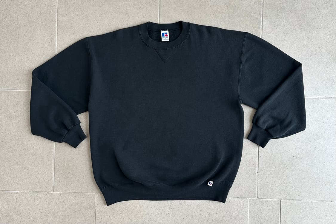 90s 빈티지 러셀 스웻셔츠 블랙 XL USA 상품이미지1