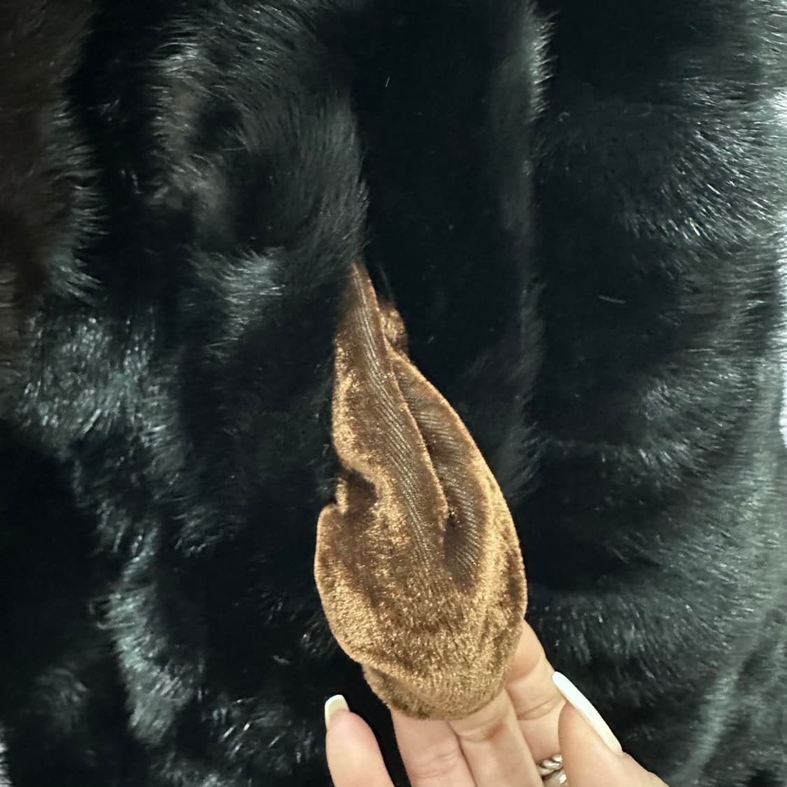 블랙 밍크 크롭 퍼자켓L 상품이미지5