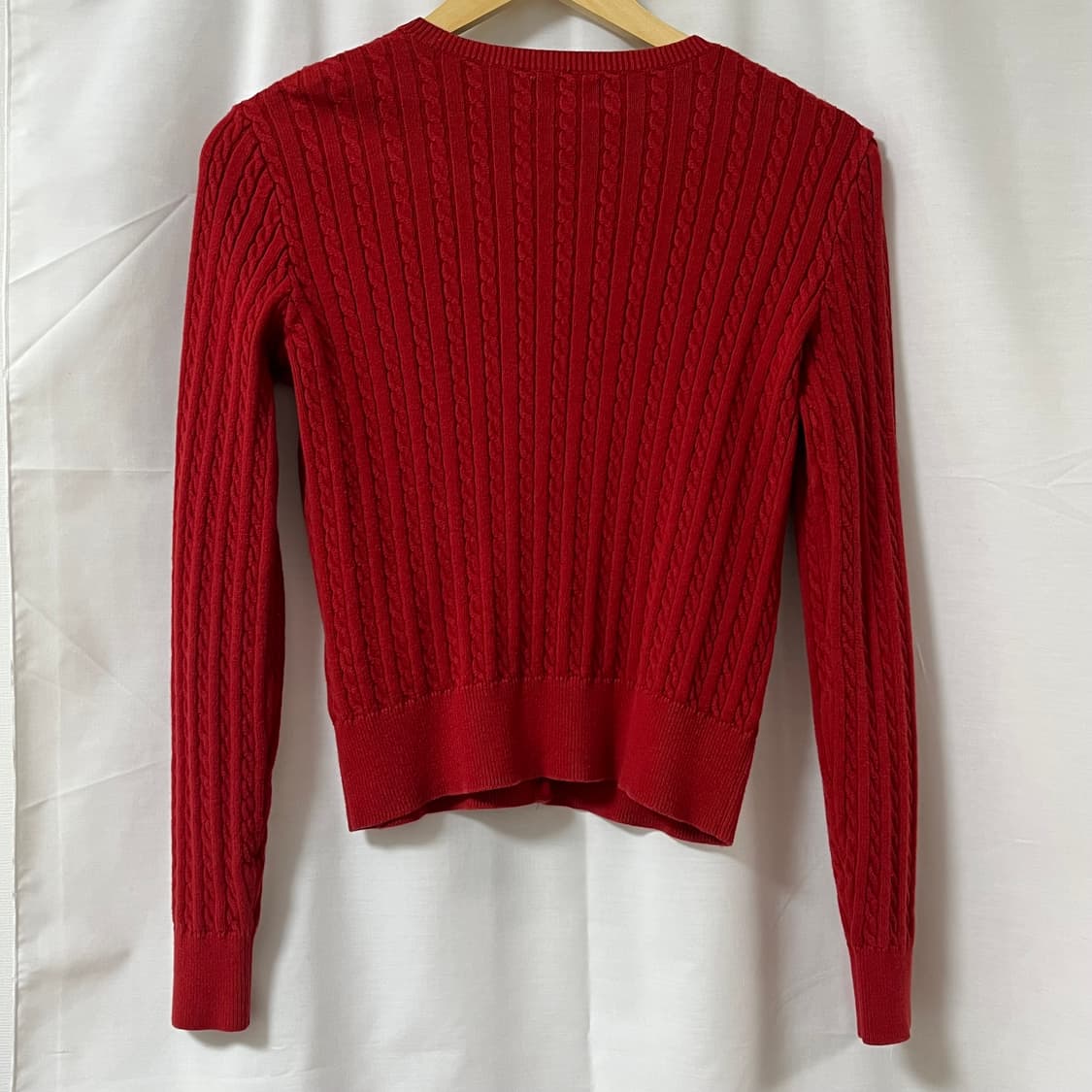 폴로 랄프로렌 케이블 니트 가디건 레드 상품이미지2