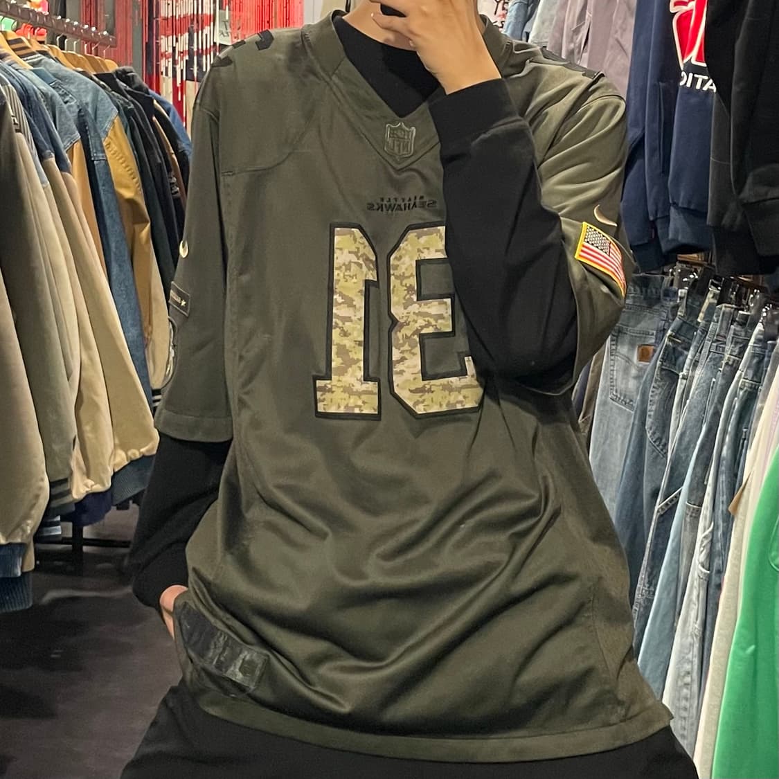[IM] NFL SEAHAWKS No.31 CHANCELLOR 카키 반팔 상품이미지1