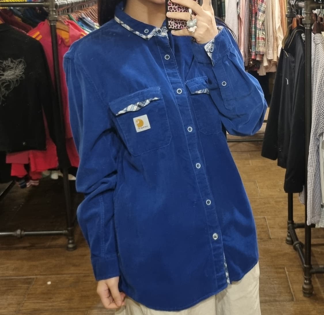[Hi] 칼하트 긴팔 코듀로이 셔츠 블루 상품이미지2
