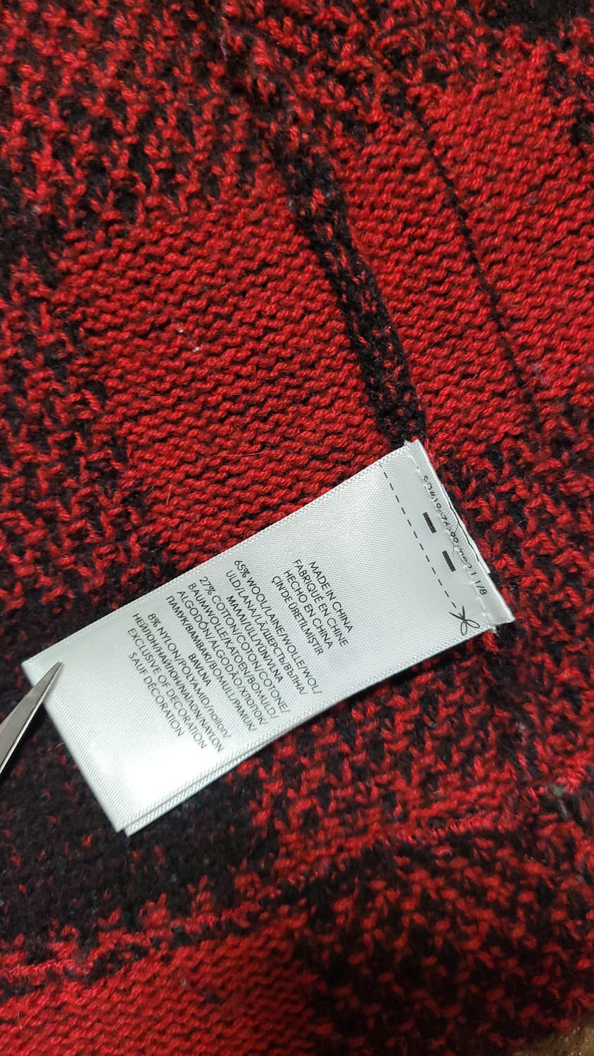 폴로 랄프로렌 레드&블랙 체크 가디건(M) 상품이미지6