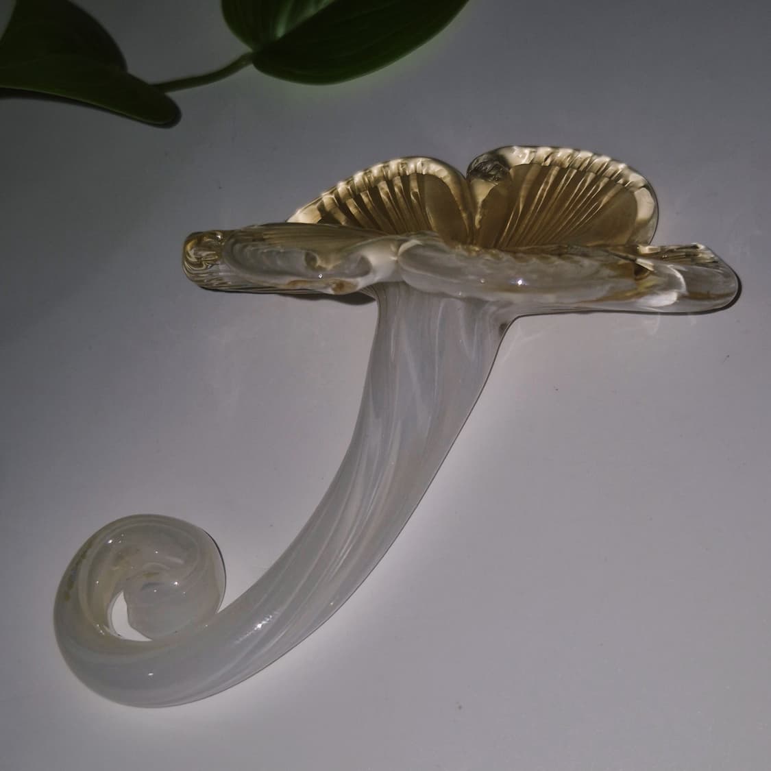 80s 이탈리아 무라노 엠버 히비스커스 오브제  상품이미지9