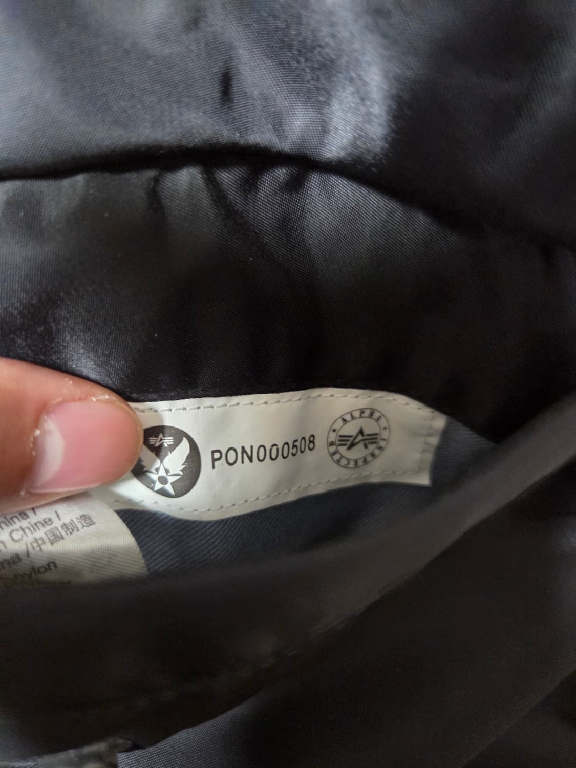 가슴85-95)알파인더스트리 MA-1 블랙 봄버자켓 상품이미지4