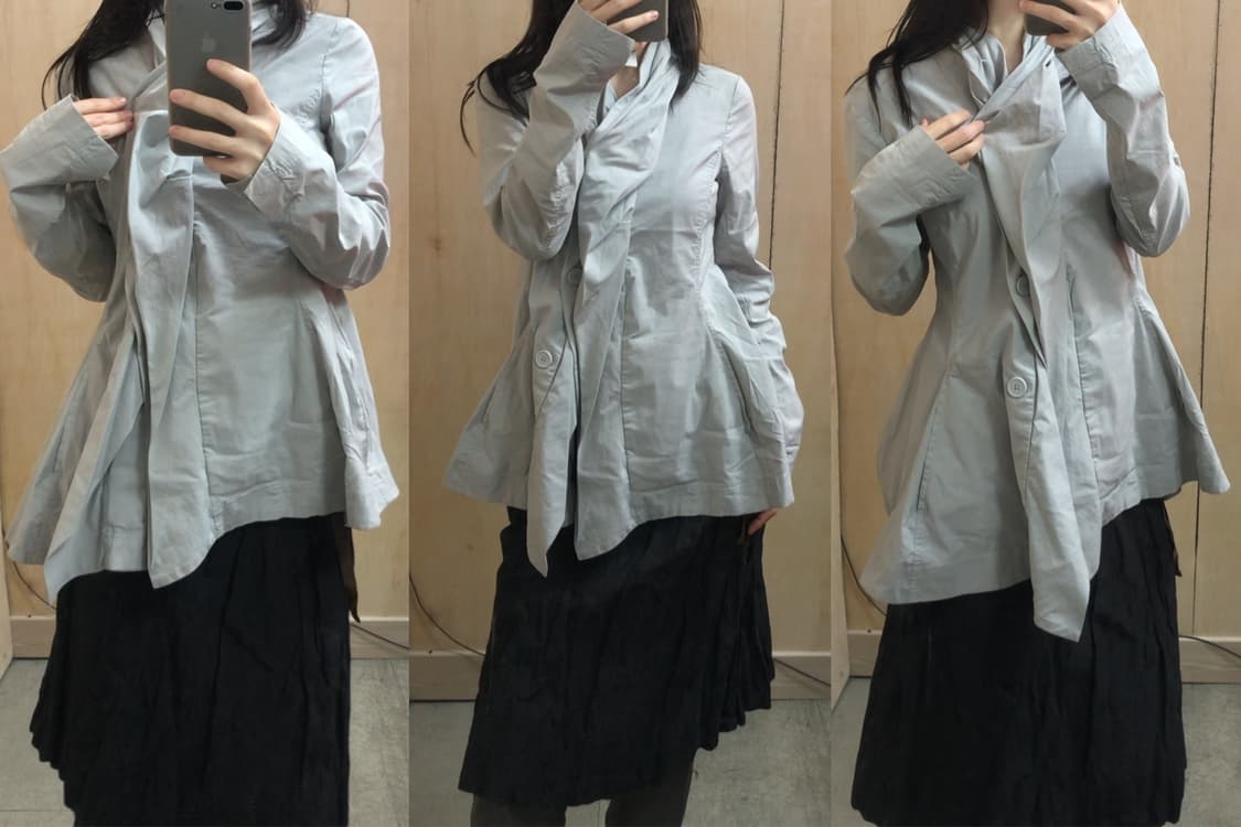 [직수입] 빈티지 블라우스 자켓 라이트그레이/ 시어 드레스 차콜 상품이미지3