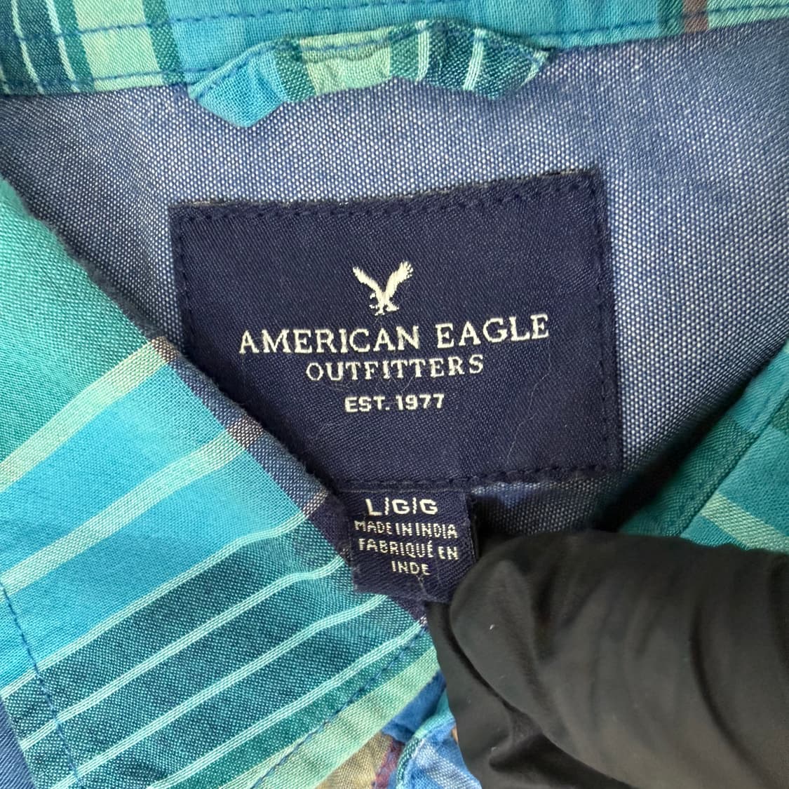 L 아메리칸 이글 체크 반팔 셔츠 0223T 상품이미지3