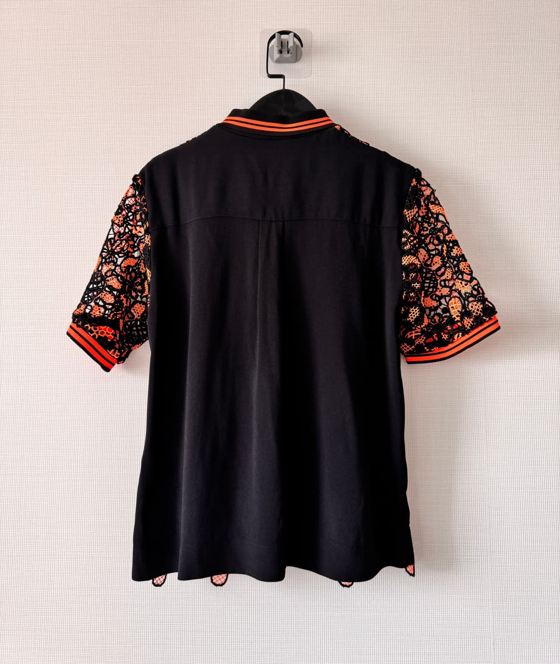 새상품 MSGM 레이스 반팔 티셔츠 블랙 38(55사이즈) 상품이미지5