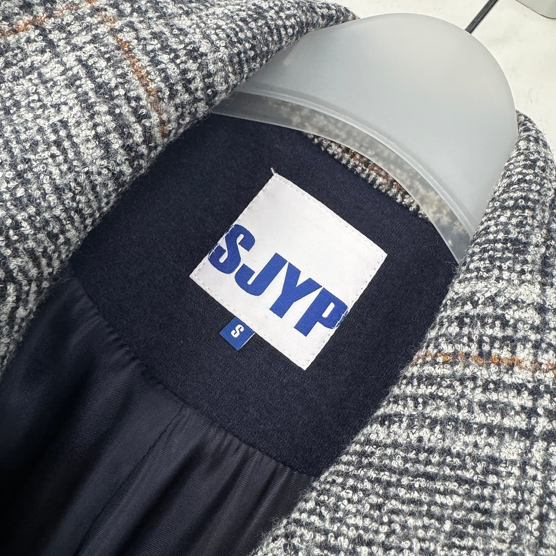 SJYP 체크 믹스 더블 롱 코트 상품이미지3