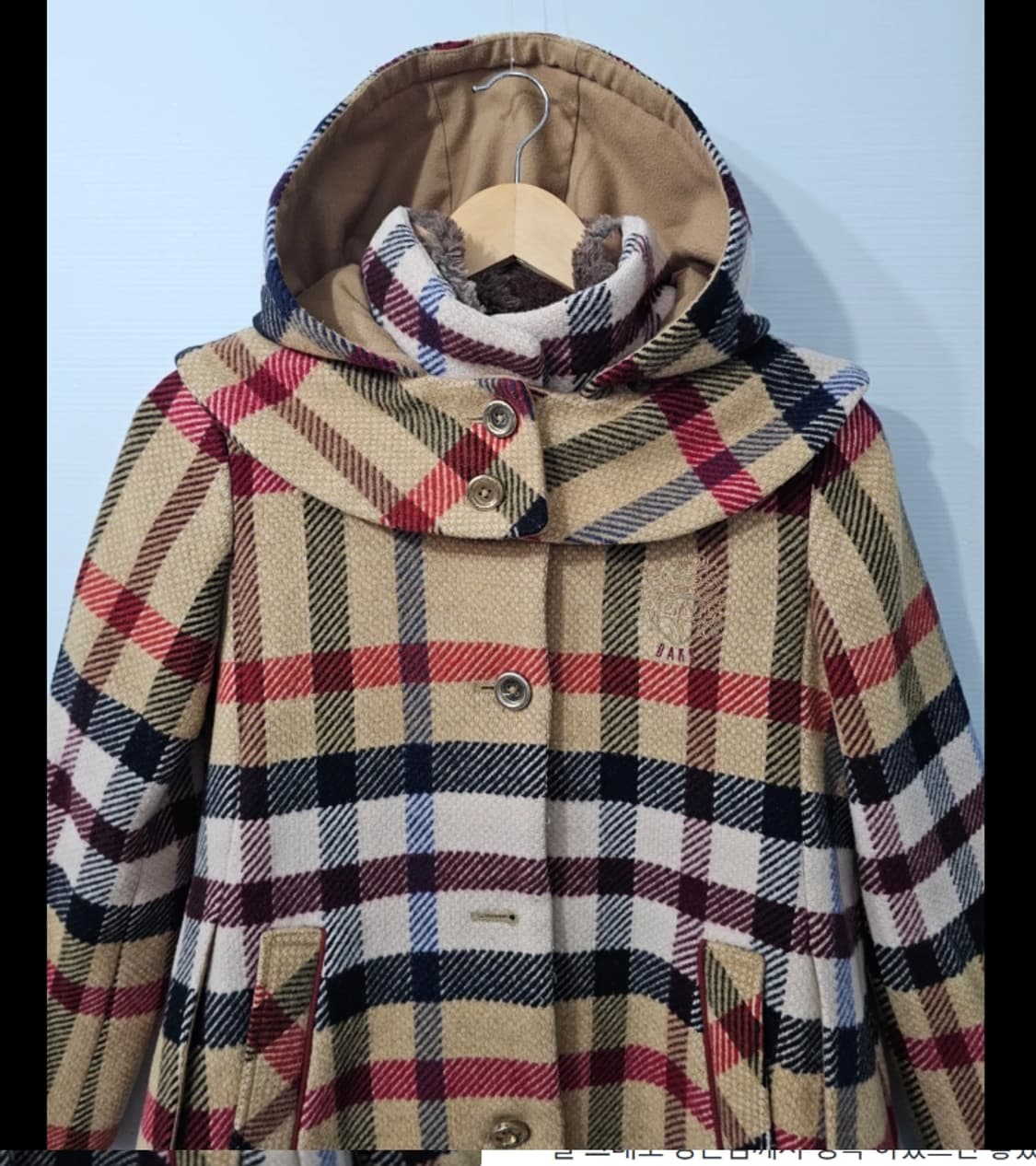 닥스 키즈 주니어 체크 후드 코트 150cm 11~13세 상품이미지1