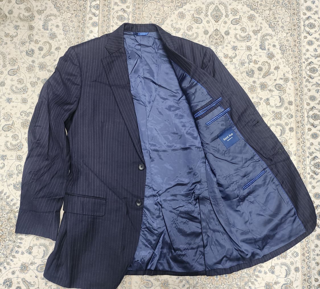 KENT AVE 로로피아나 원단 네이비 스트라이프 블레이저 상품이미지2