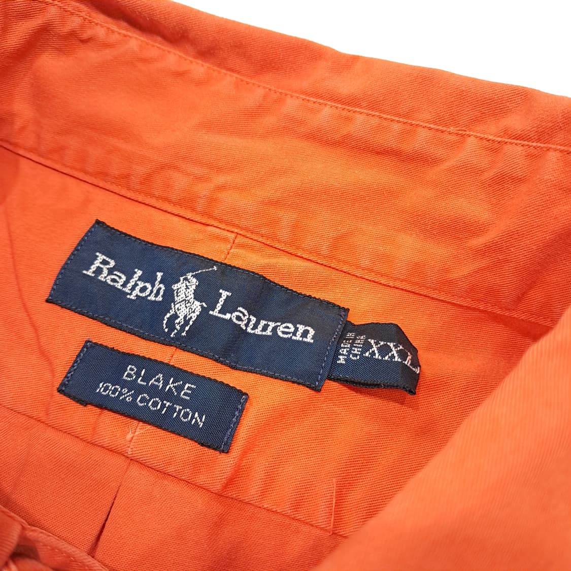CL611 2XL 폴로 90s 코튼 버튼다운 오렌지 셔츠 남방 상품이미지3