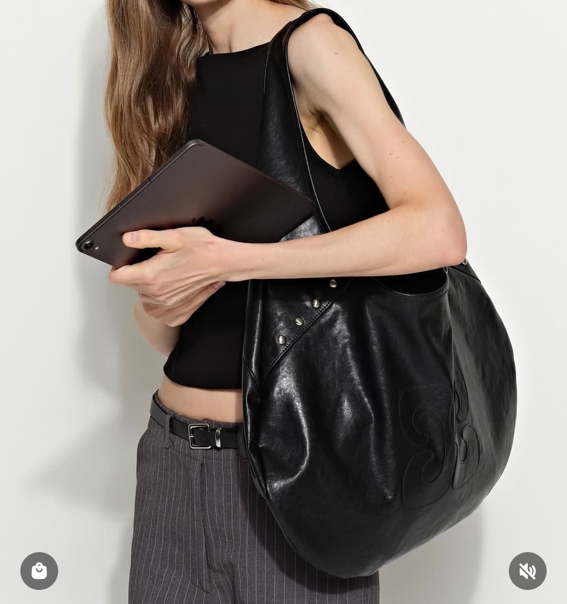 Brighten 브라이튼 커피백 레더 블랙 상품이미지2