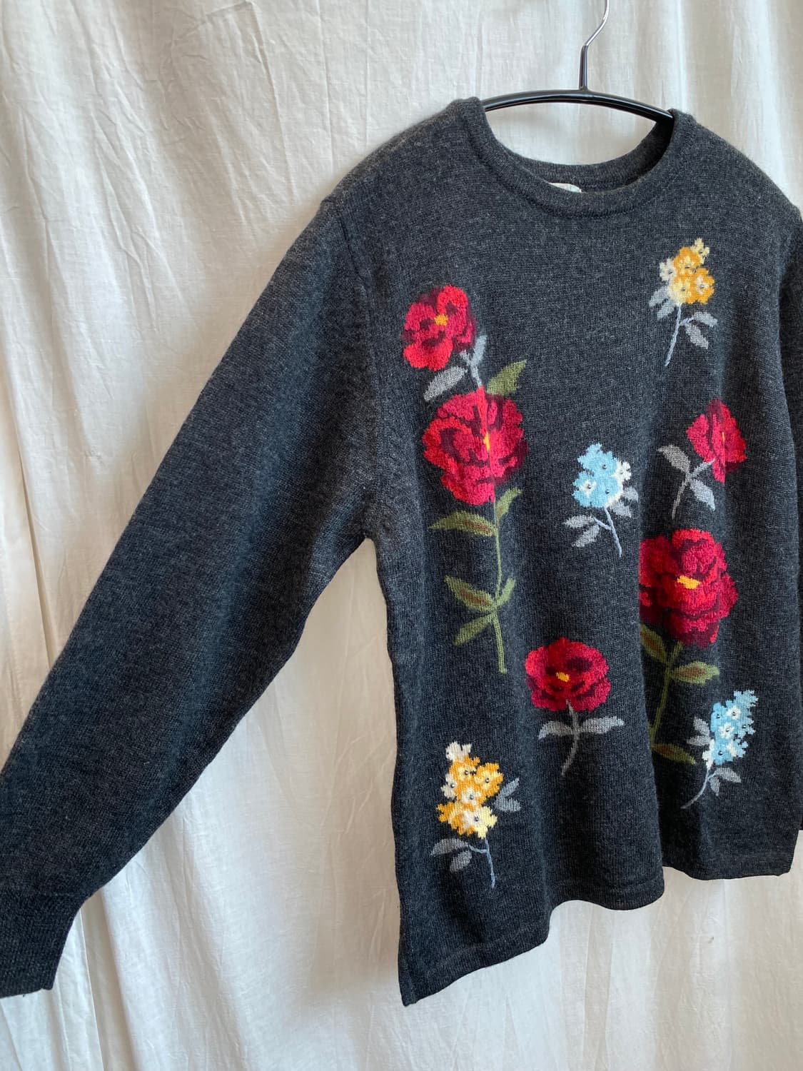 플라워패턴 차콜 울니트(M) 상품이미지5