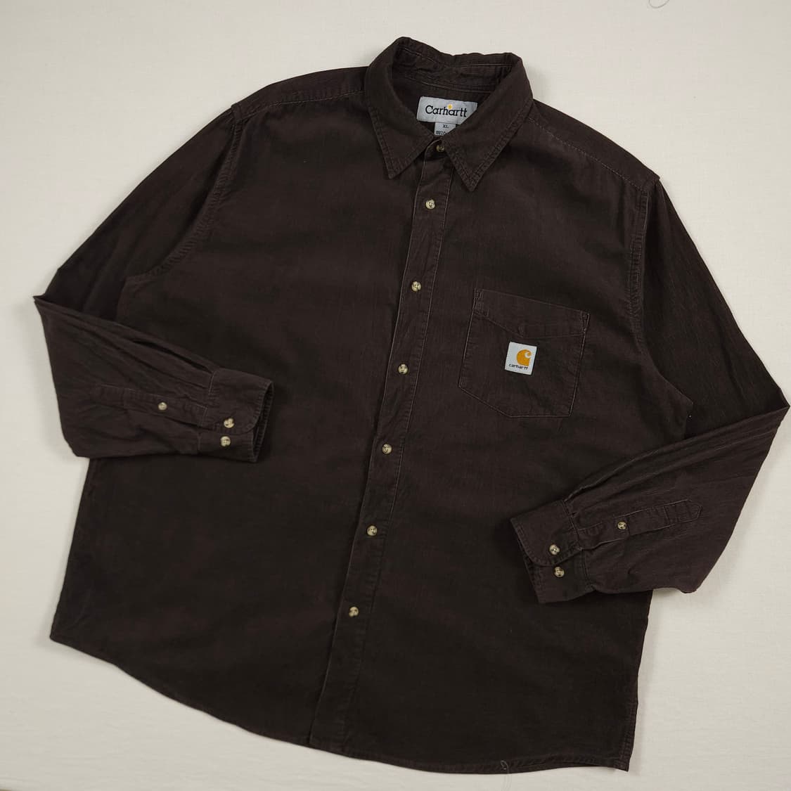 XL(105) 칼하트 리워크 코듀로이셔츠 초코브라운 상품이미지2