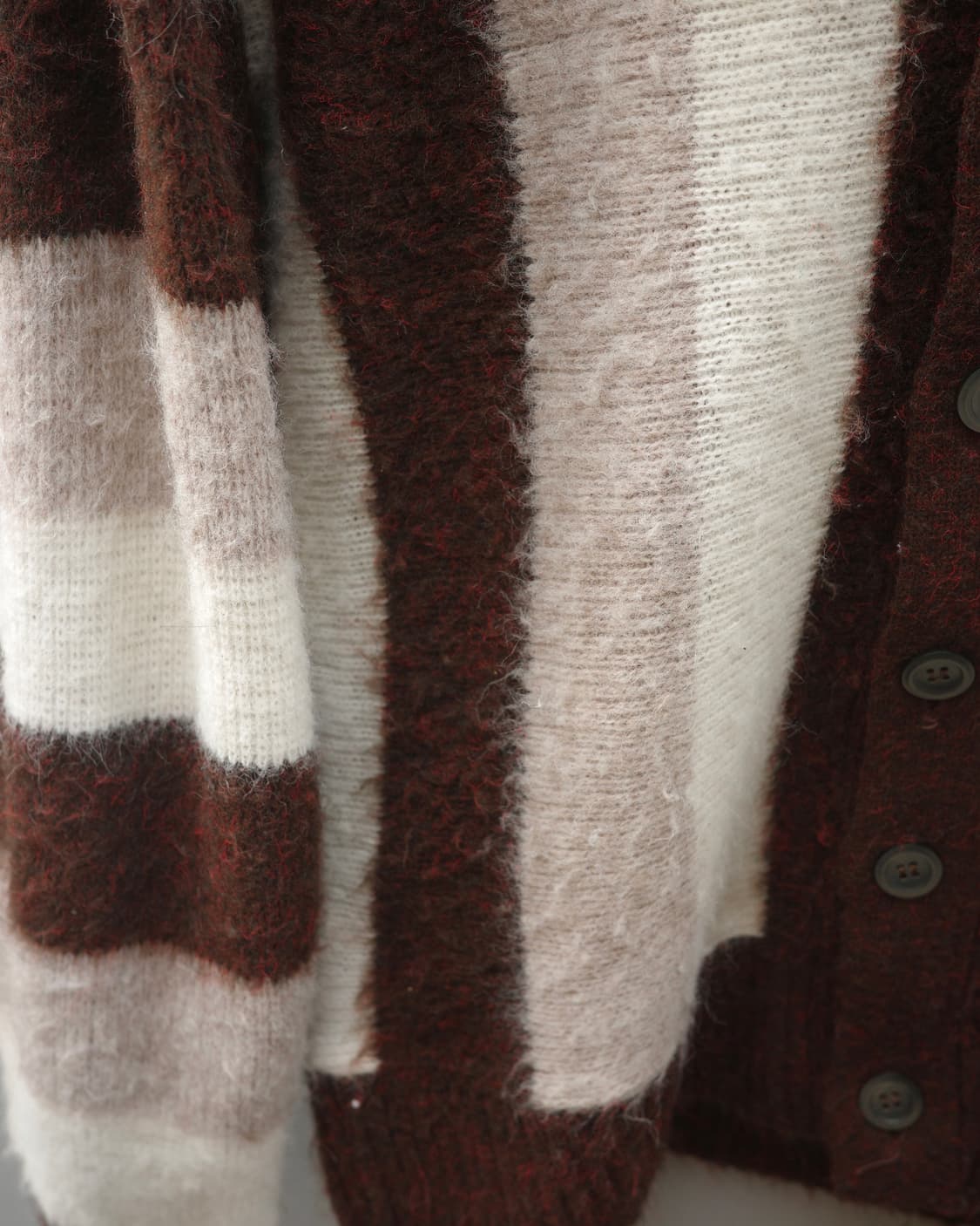 70s brent 스트라이프 헤어리 퍼지 가디건 상품이미지5