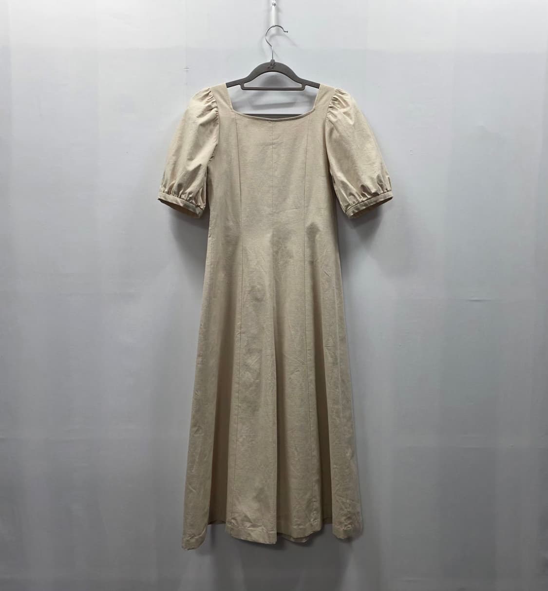 1233 LETQSTUDIO 린넨 퍼프 롱원피스 베이지 S사이즈 하객룩 상품이미지2