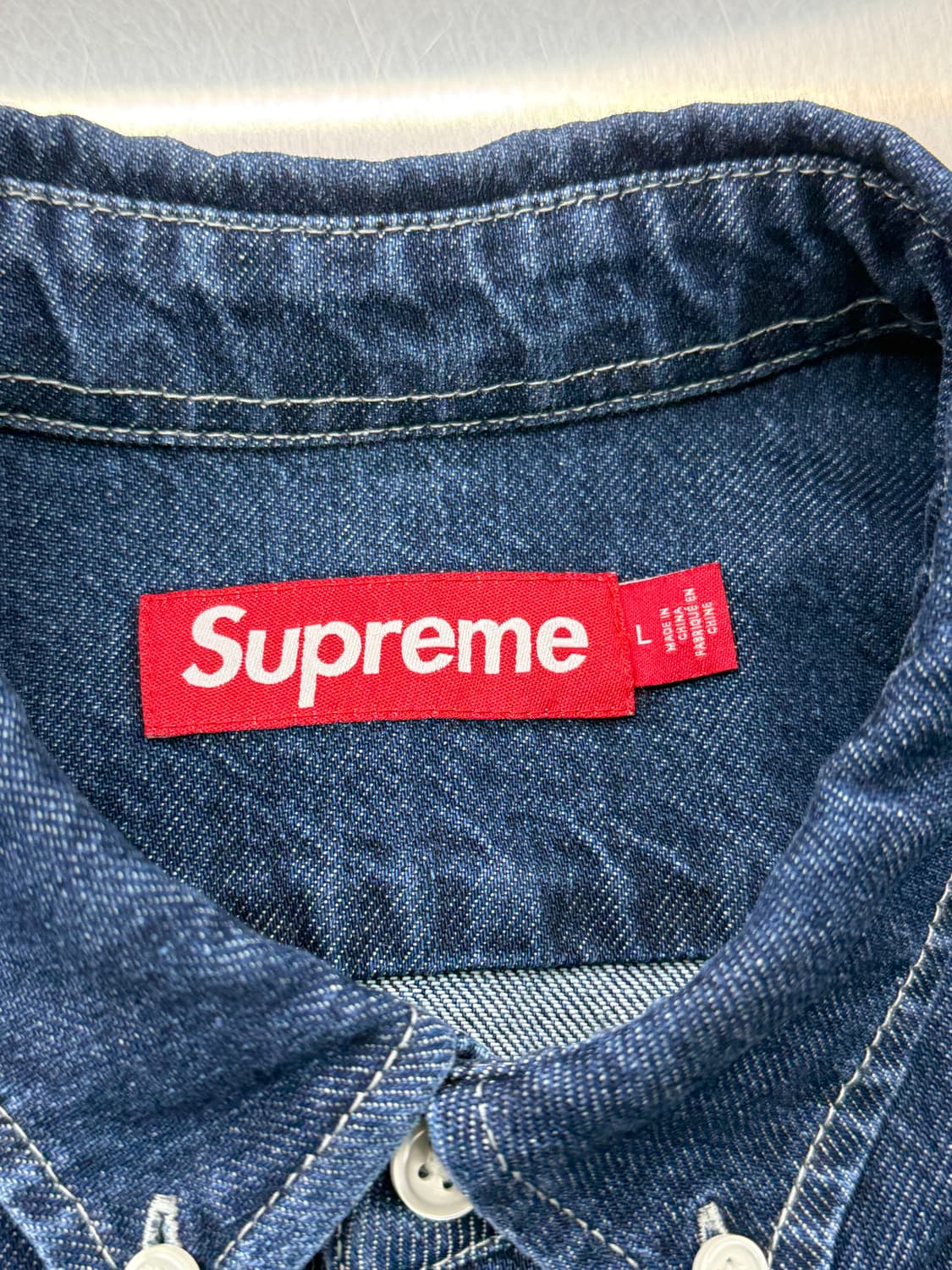 슈프림 25fw 스몰 박스 셔츠 린스드 데님 상품이미지7